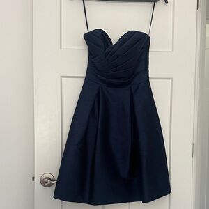 ALFRED SUNG Midnight Blue Strapless Dress